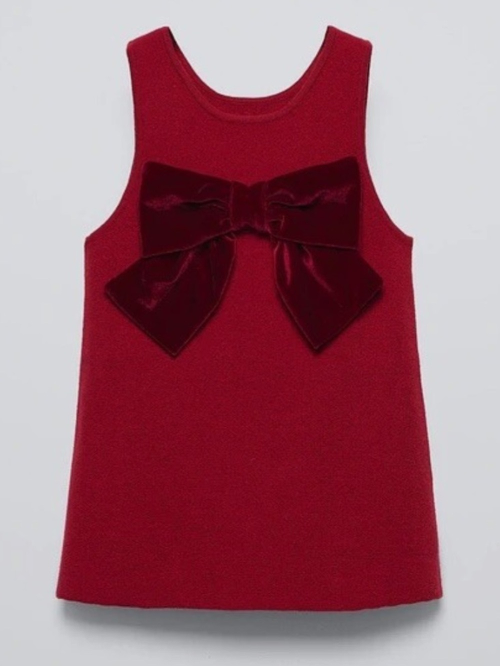 Zara Red Knit Dress with Velvet Bow